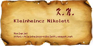 Kleinheincz Nikolett névjegykártya