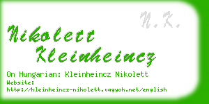 nikolett kleinheincz business card